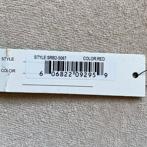 SONDRA ROBERTS SQUARED Flap Purse, Rusty Red, Adjustable Strap Inside Zip Pocket - Picture 13 of 13